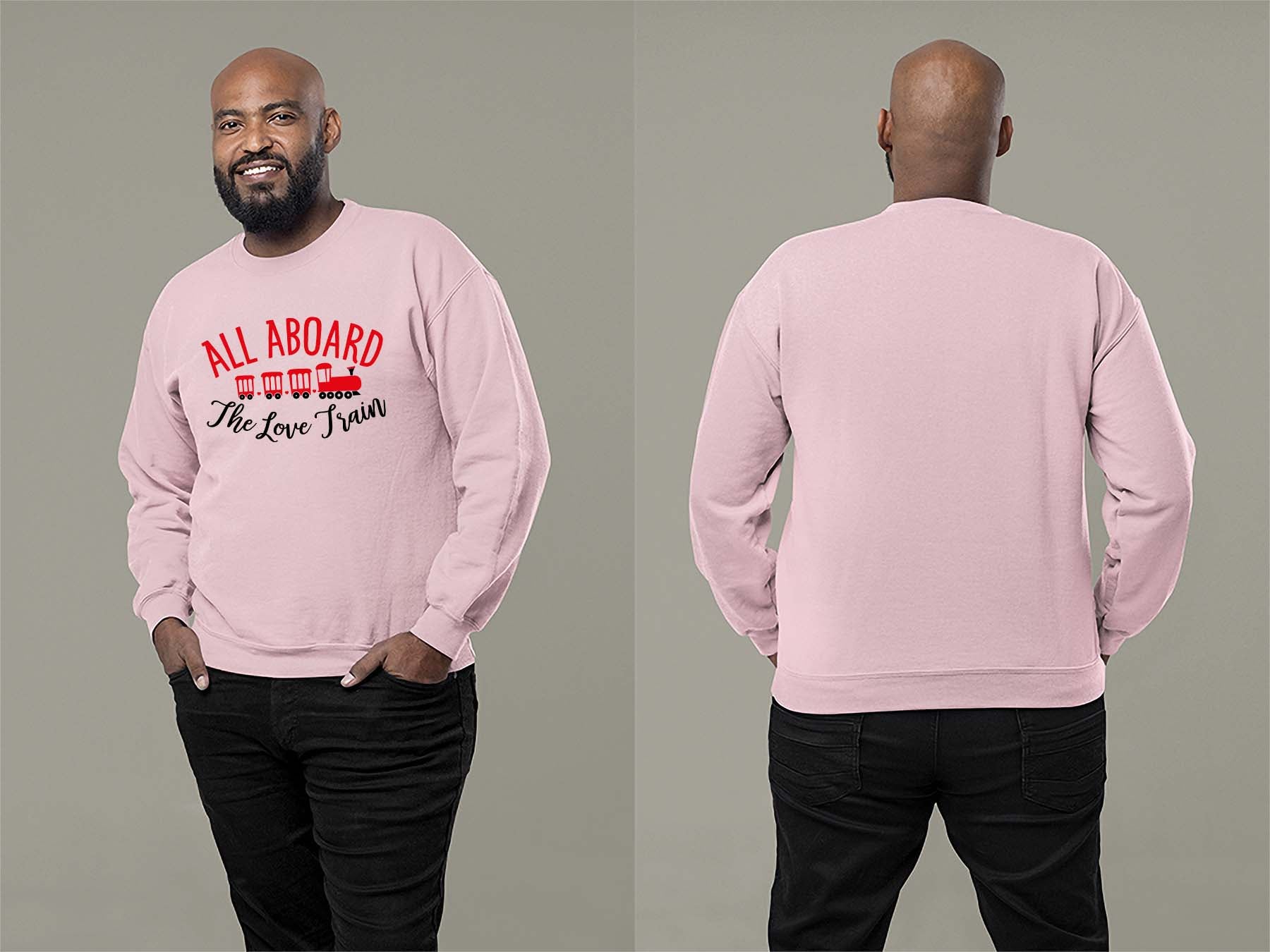 Fat Dave The Love Train Sweatshirt Small Light Pink