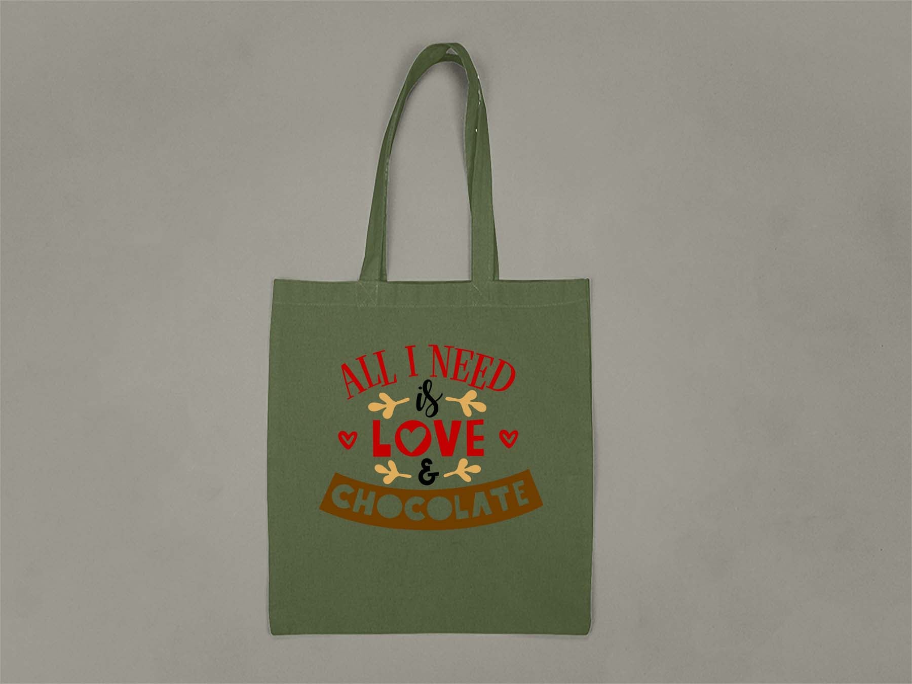 Fat Dave Love & Chocolate Tote Bag  Forest Green
