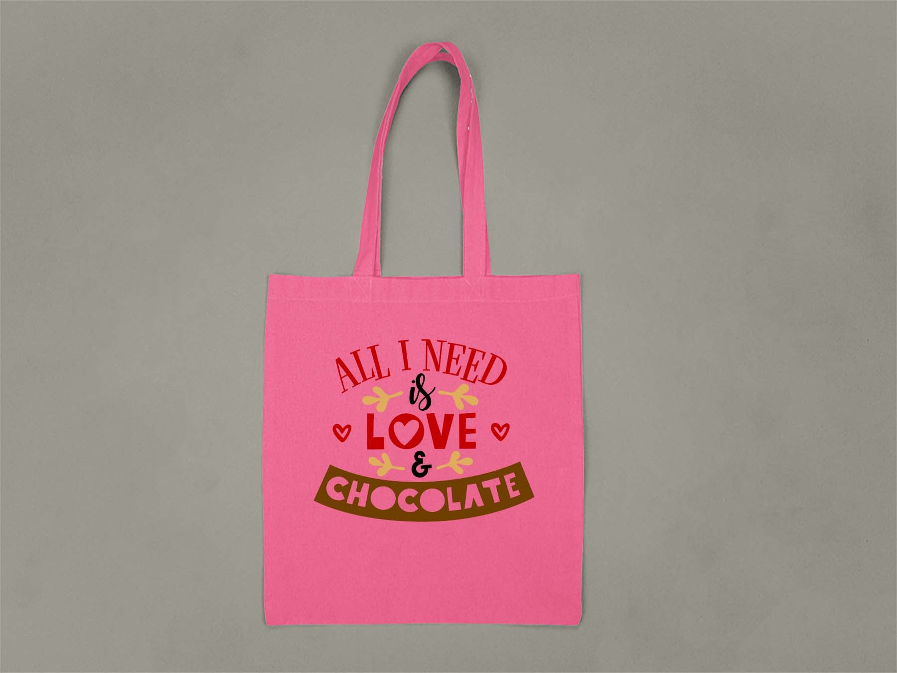 Fat Dave Love & Chocolate Tote Bag  Hot Pink