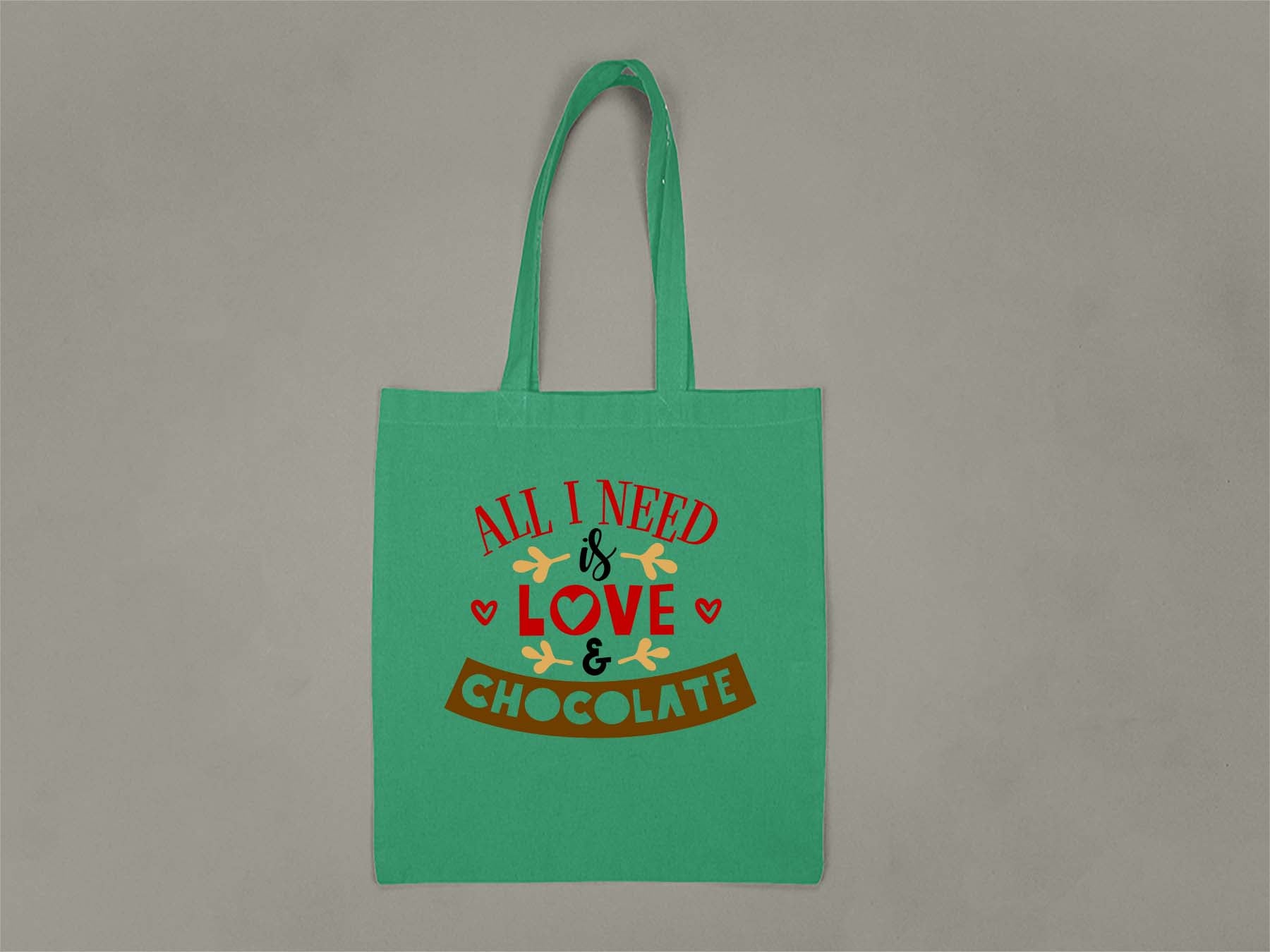 Fat Dave Love & Chocolate Tote Bag  Kelly Green