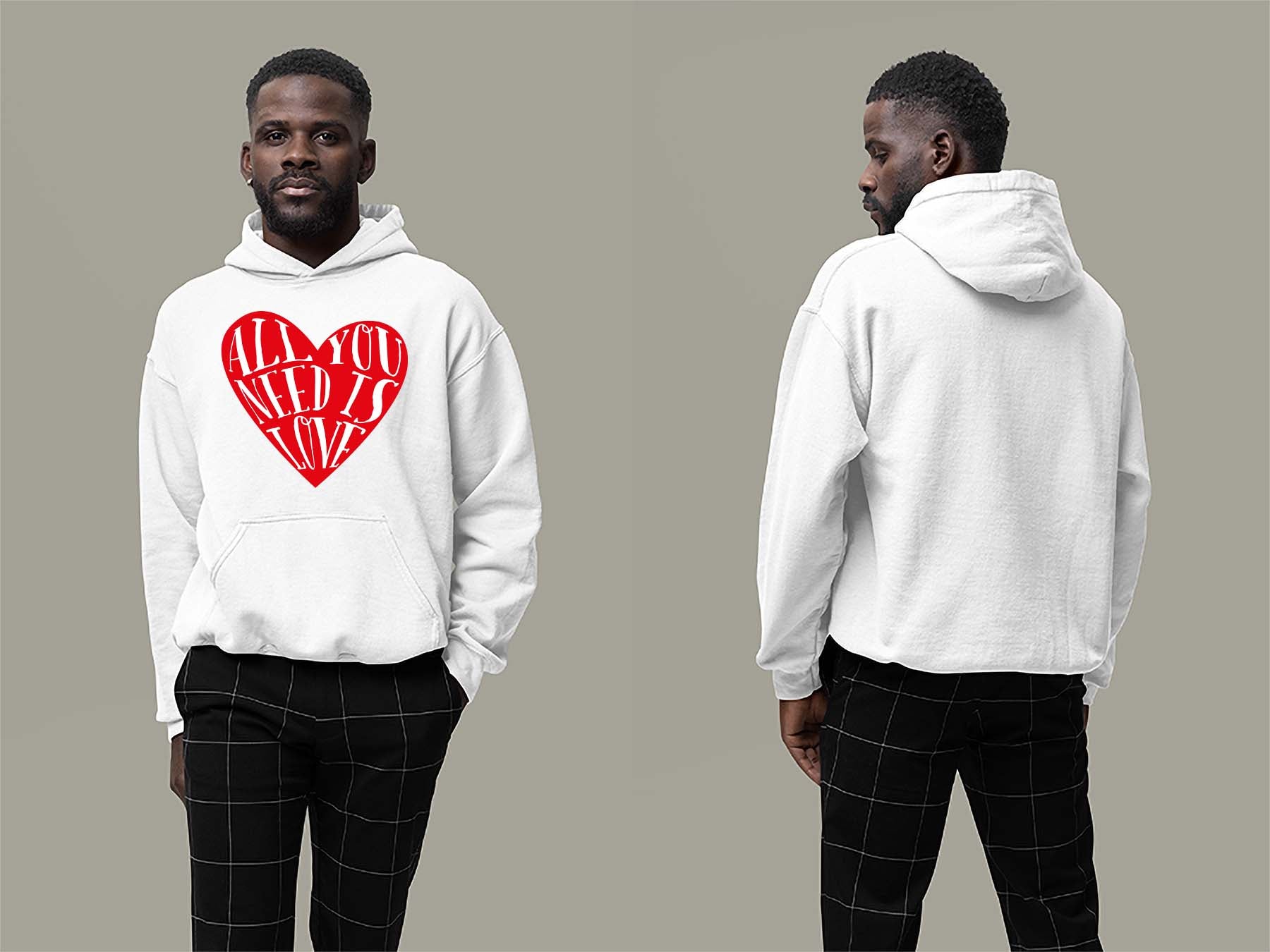 Fat Dave All You Need is Love Hoodie Small White