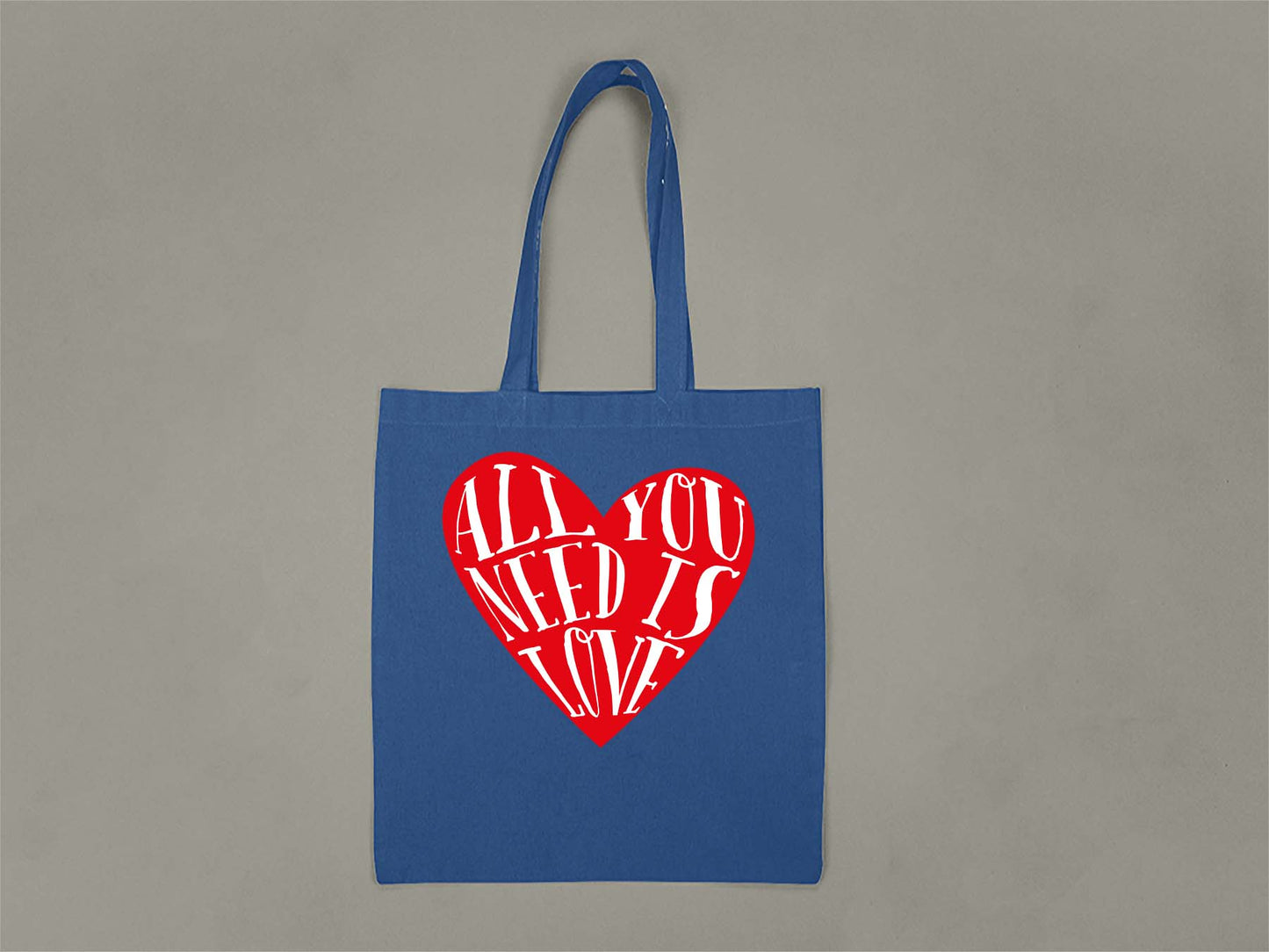 Fat Dave All You Need is Love Tote Bag  Royal
