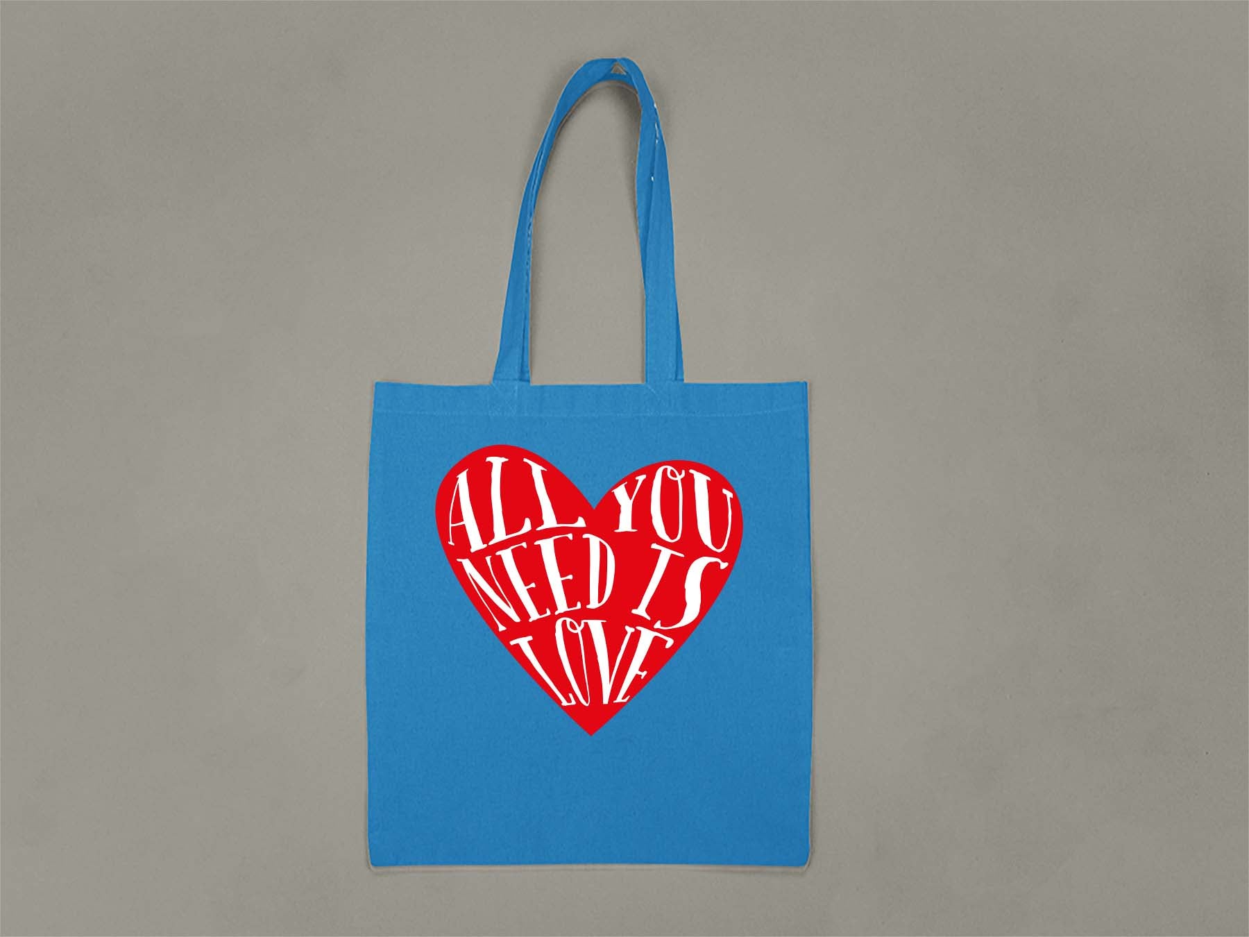 Fat Dave All You Need is Love Tote Bag  Sapphire