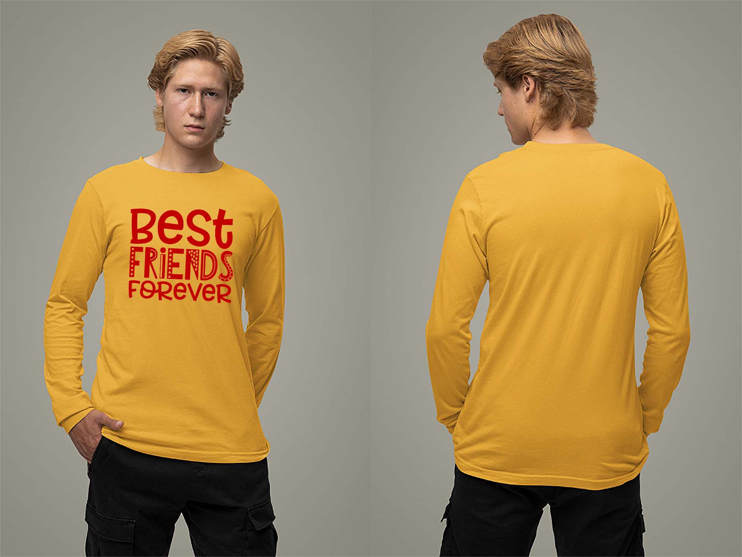 Fat Dave Best Friends Forever Long Sleeve Small Gold
