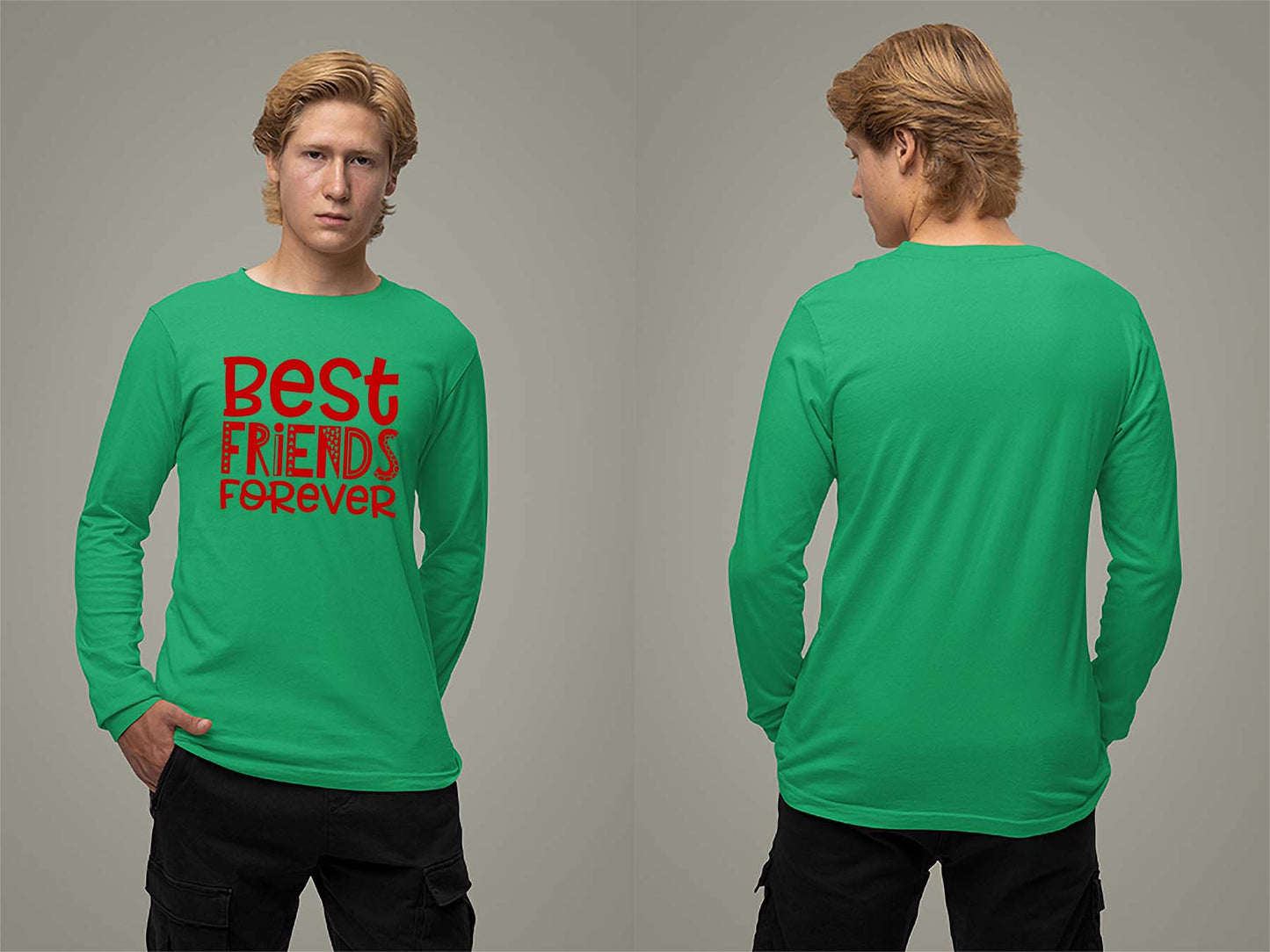 Fat Dave Best Friends Forever Long Sleeve Small Irish Green