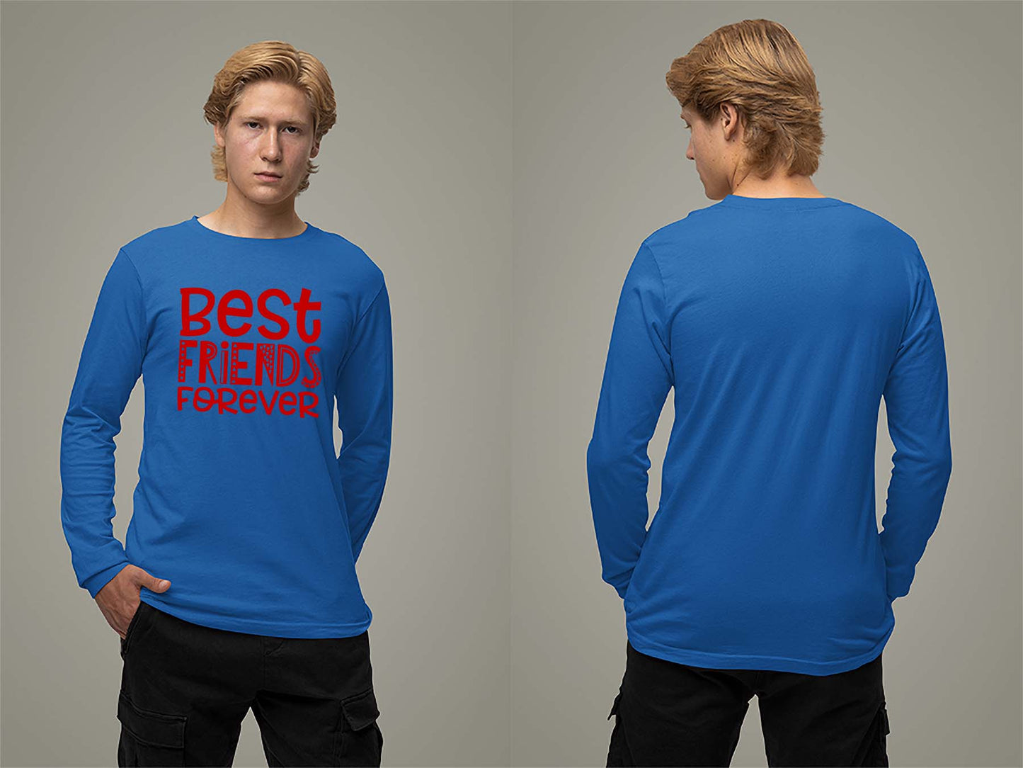 Fat Dave Best Friends Forever Long Sleeve Small Royal