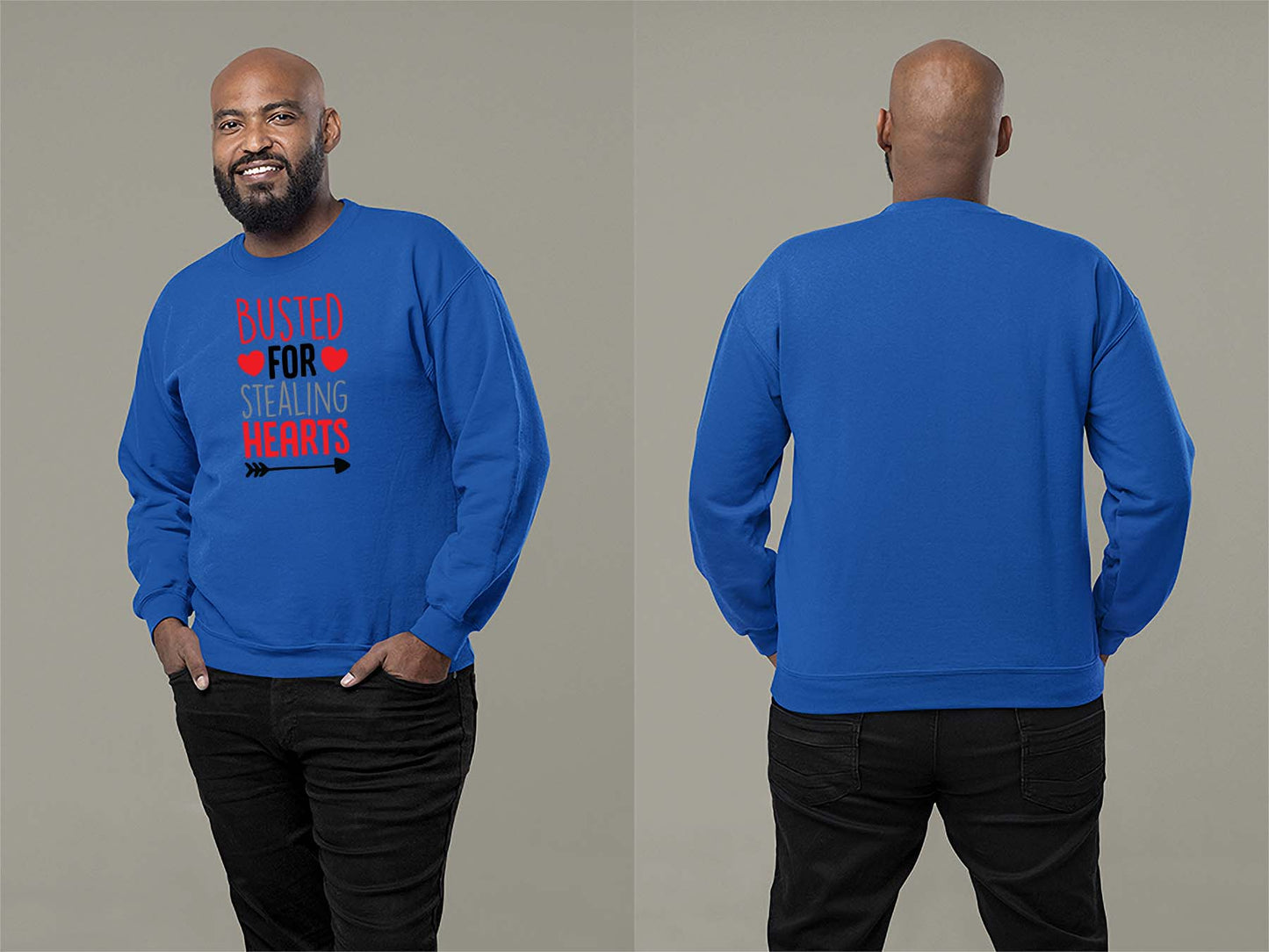 Fat Dave Busted For Stealing Hearts Sweatshirt Small Royal