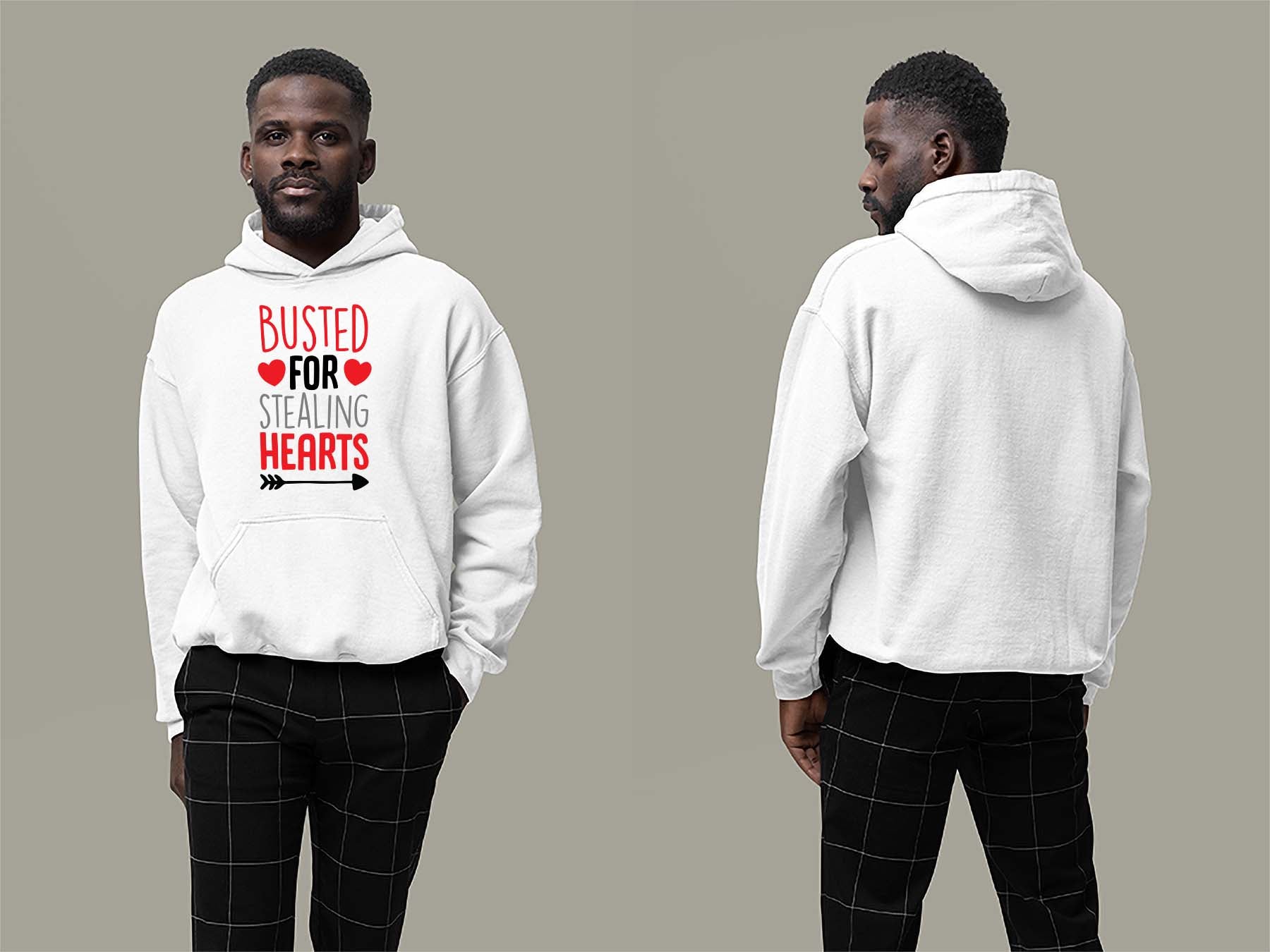 Fat Dave Busted For Stealing Hearts Hoodie Small White