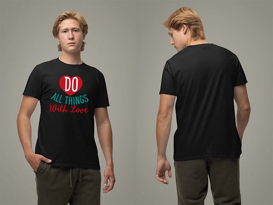 Fat Dave Do All Things With Love T-Shirt Small Black