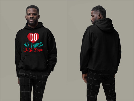 Fat Dave Do All Things With Love Hoodie Small Black
