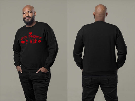 Fat Dave Hugs and Kisses Y'all Sweatshirt Small Black