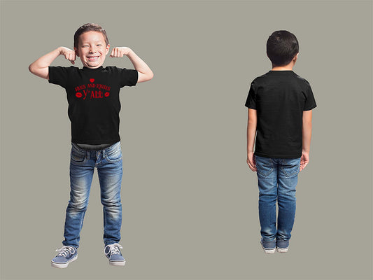 Fat Dave Hugs and Kisses Y'all Youth T-Shirt Youth Small Black