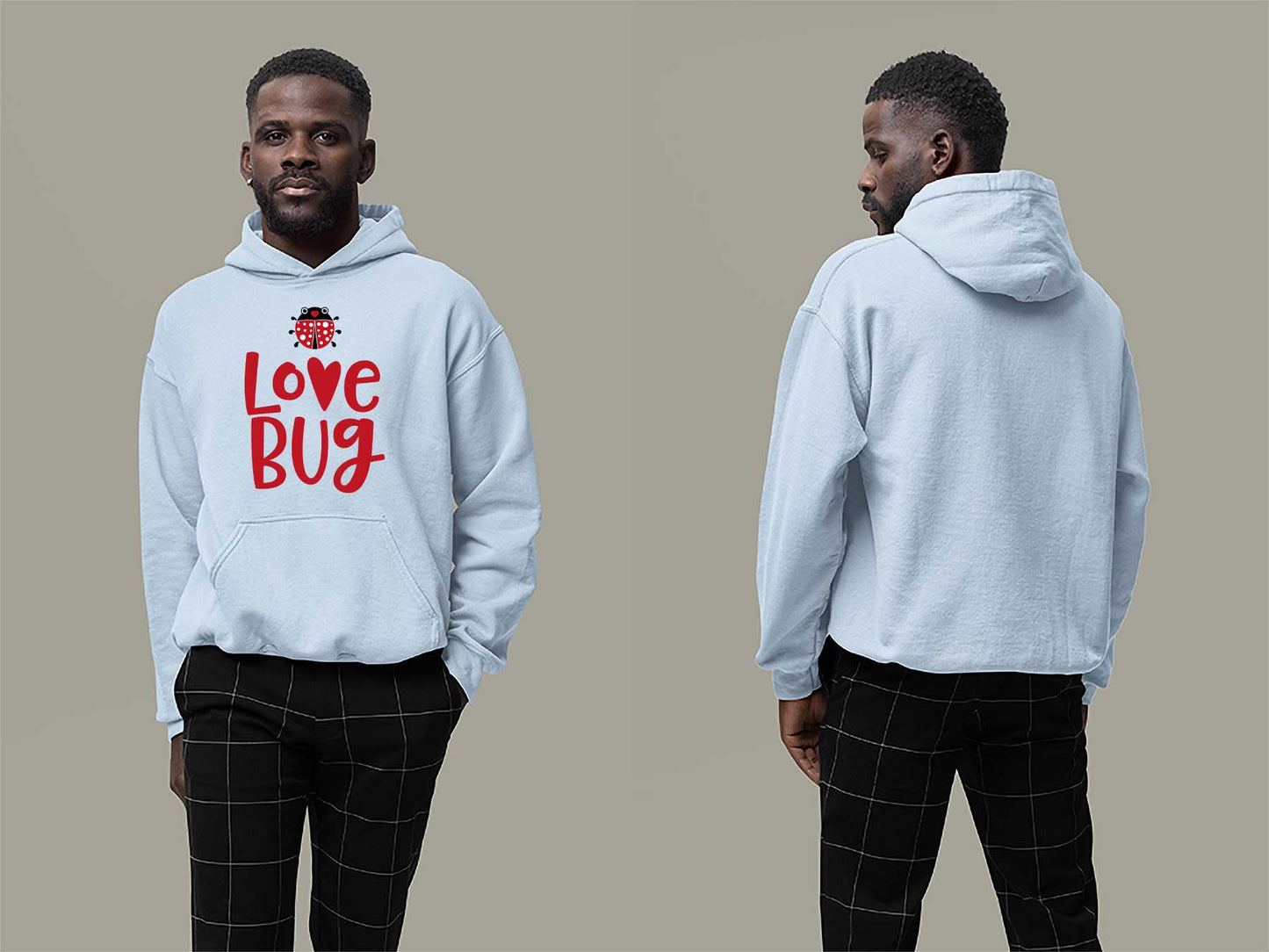 Fat Dave Love Bug Hoodie Small Light Blue