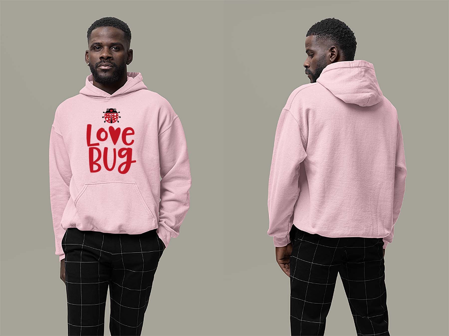 Fat Dave Love Bug Hoodie Small Light Pink