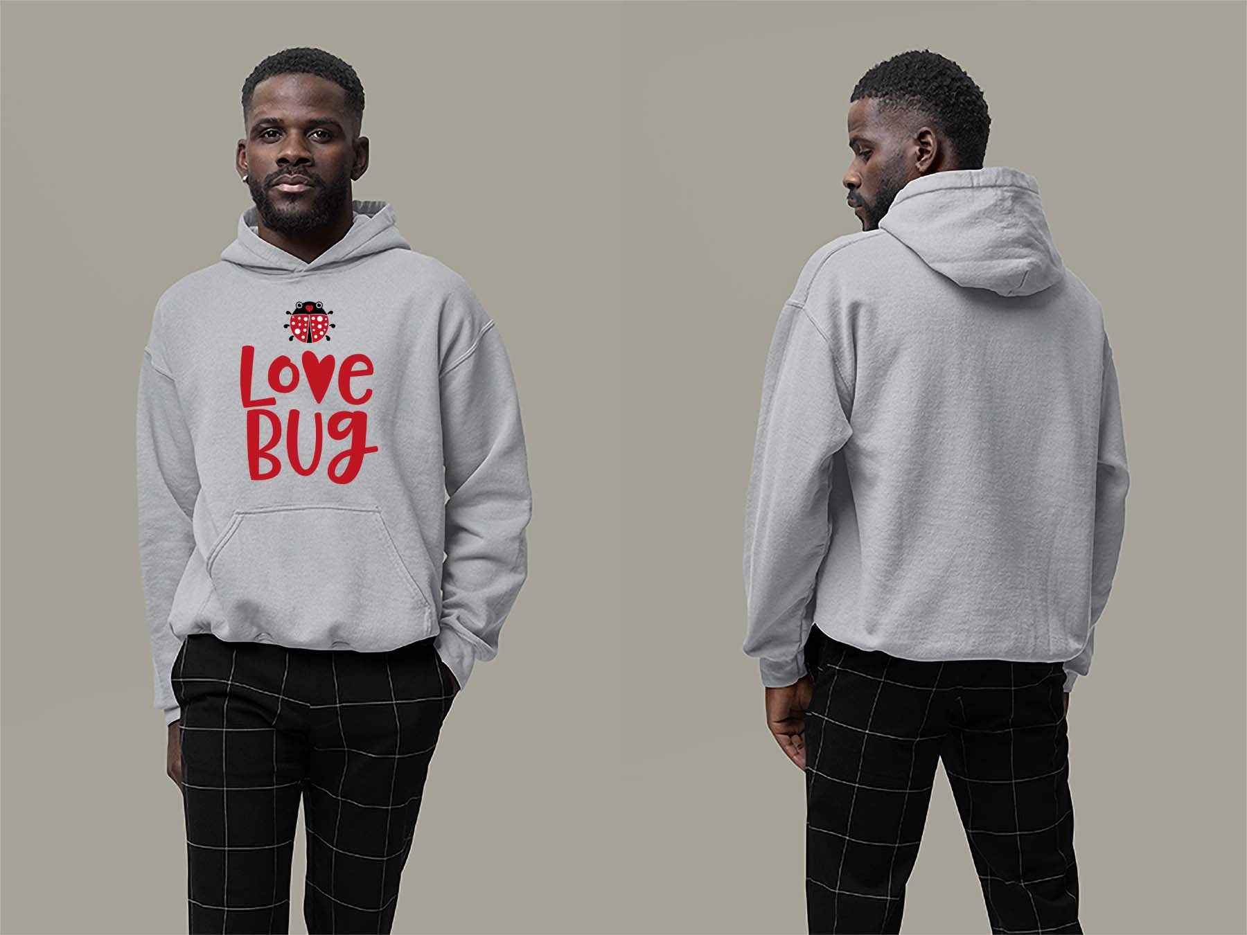Fat Dave Love Bug Hoodie Small Sport Grey