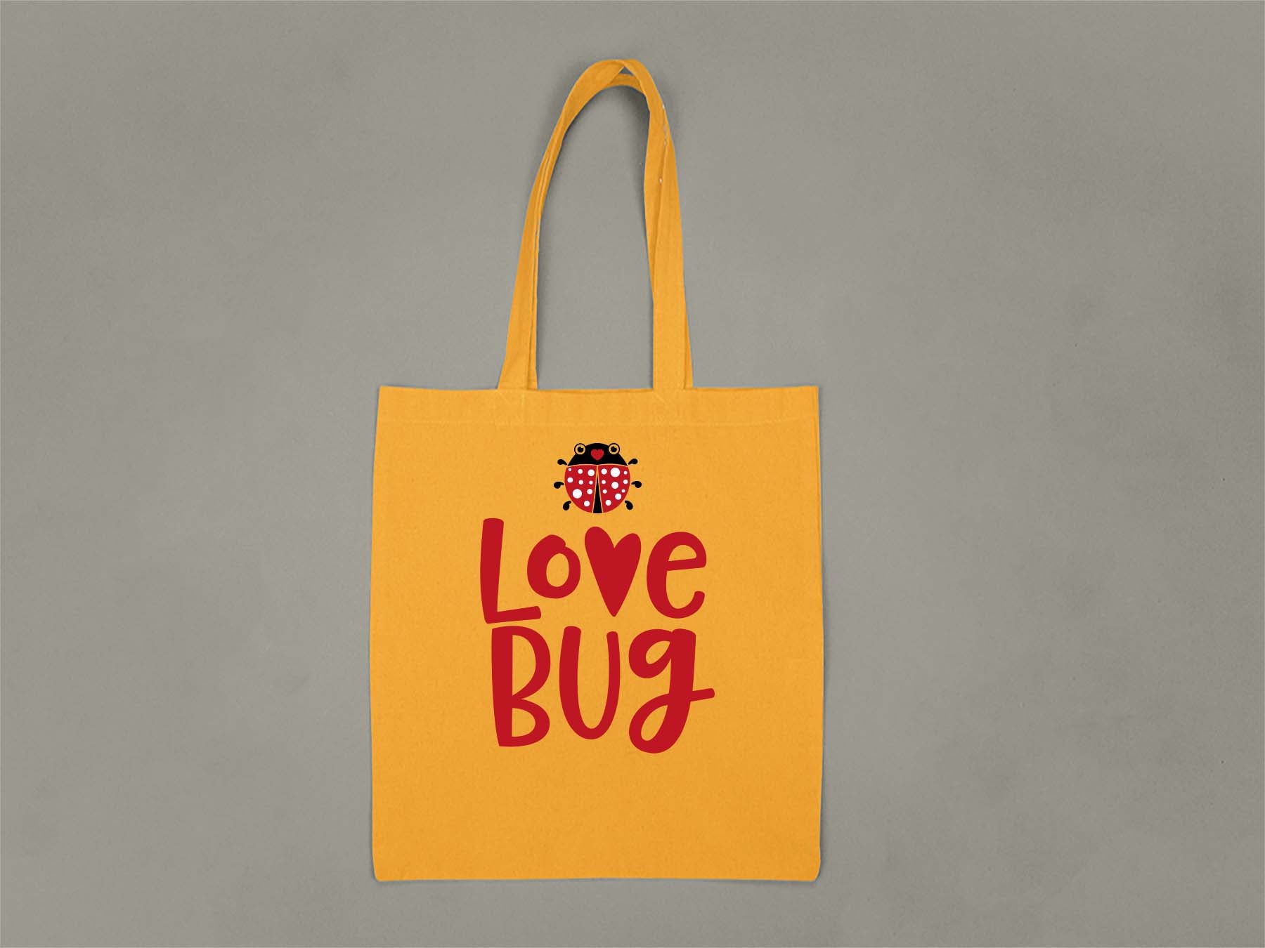 Fat Dave Love Bug Tote Bag  Gold