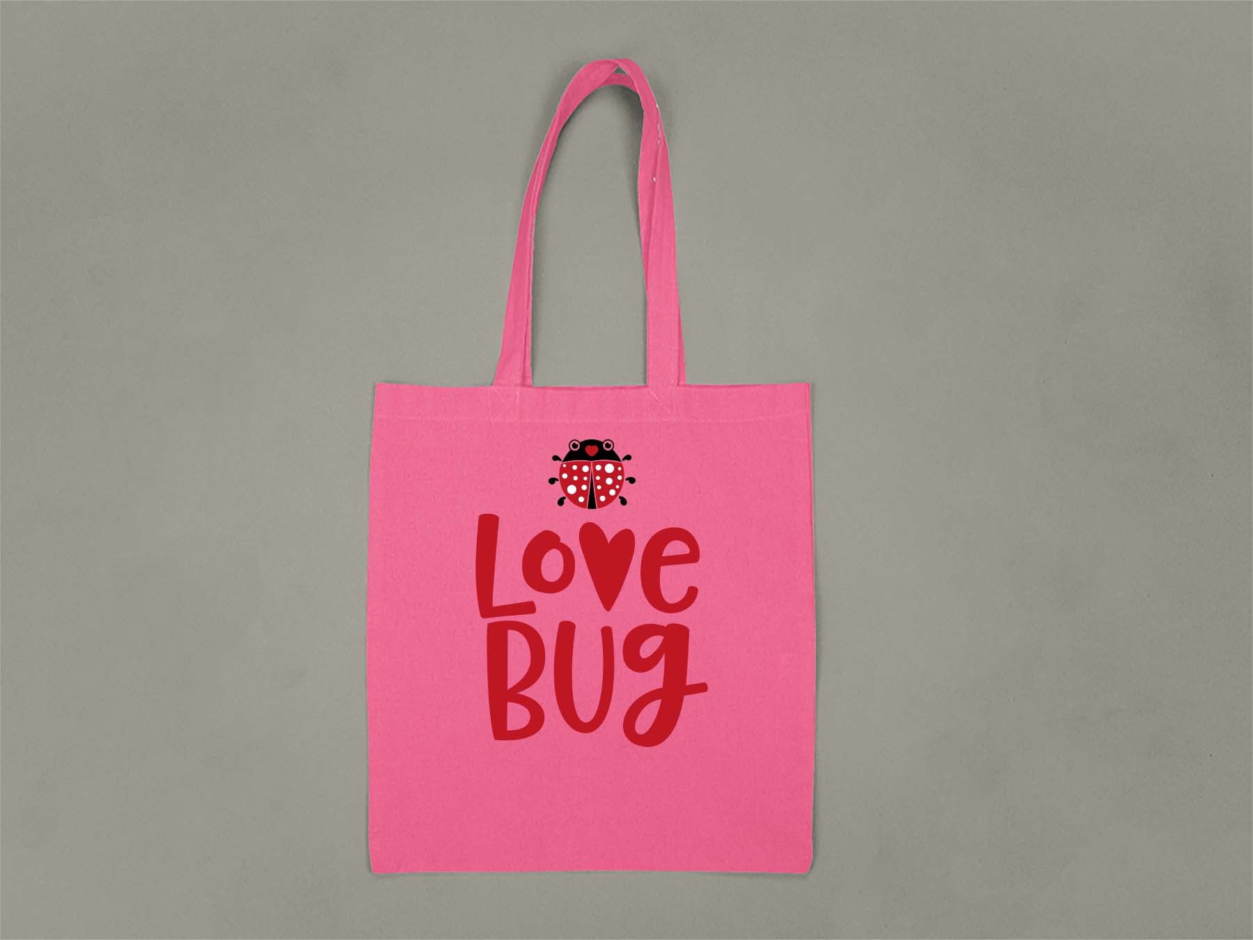 Fat Dave Love Bug Tote Bag  Hot Pink