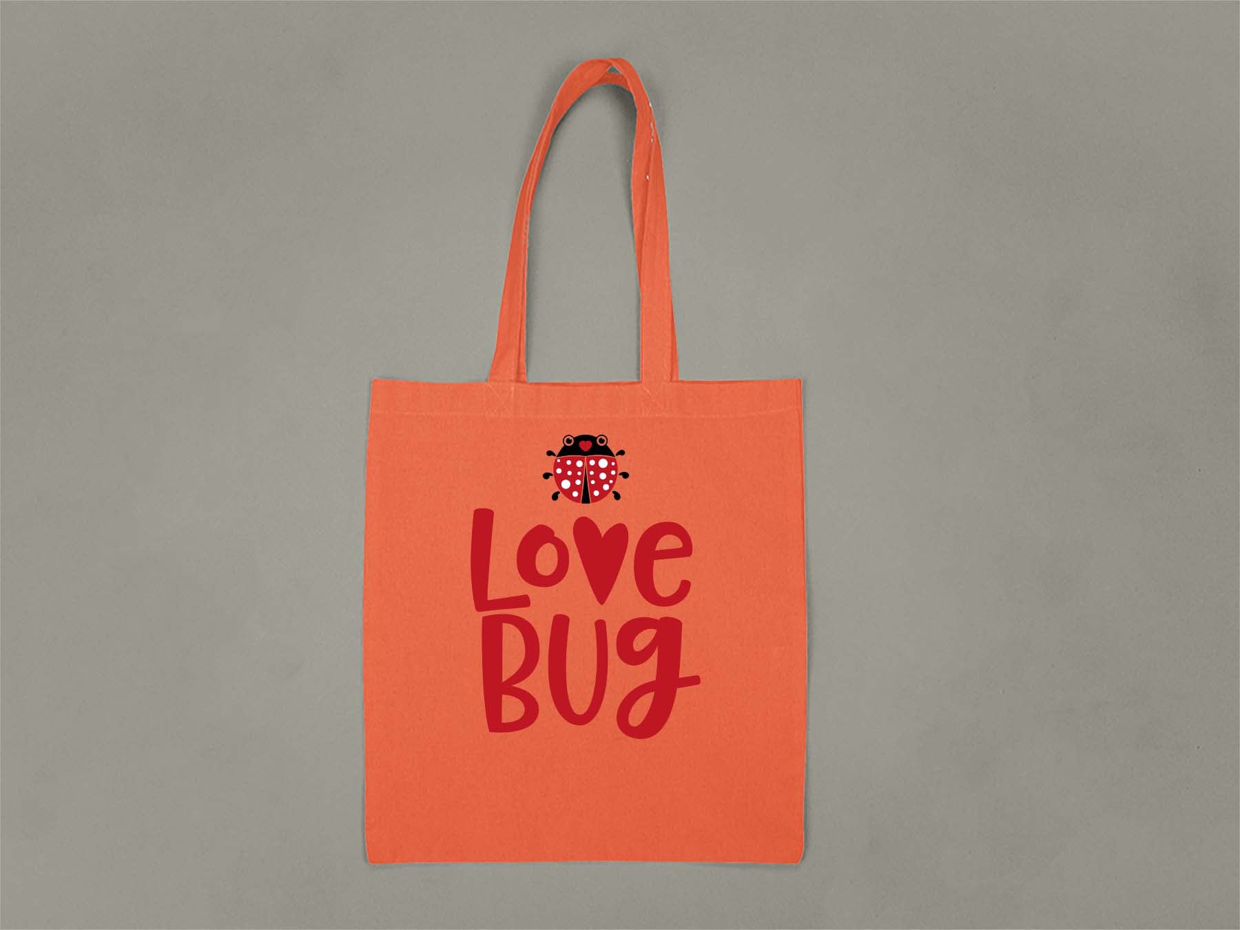 Fat Dave Love Bug Tote Bag  Orange