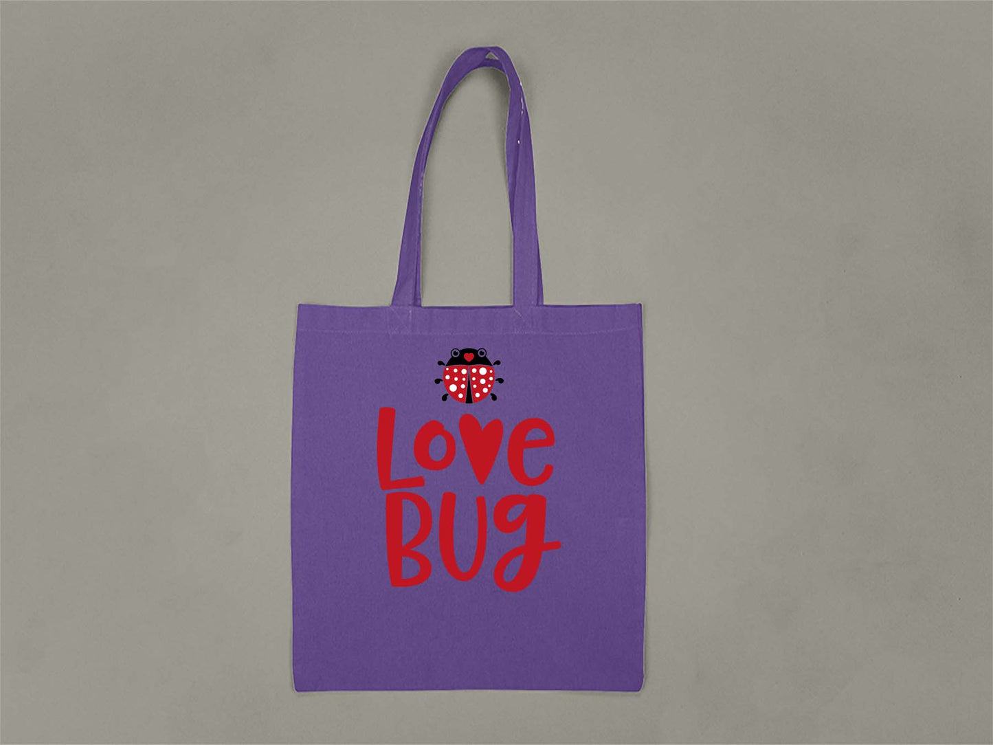Fat Dave Love Bug Tote Bag  Purple