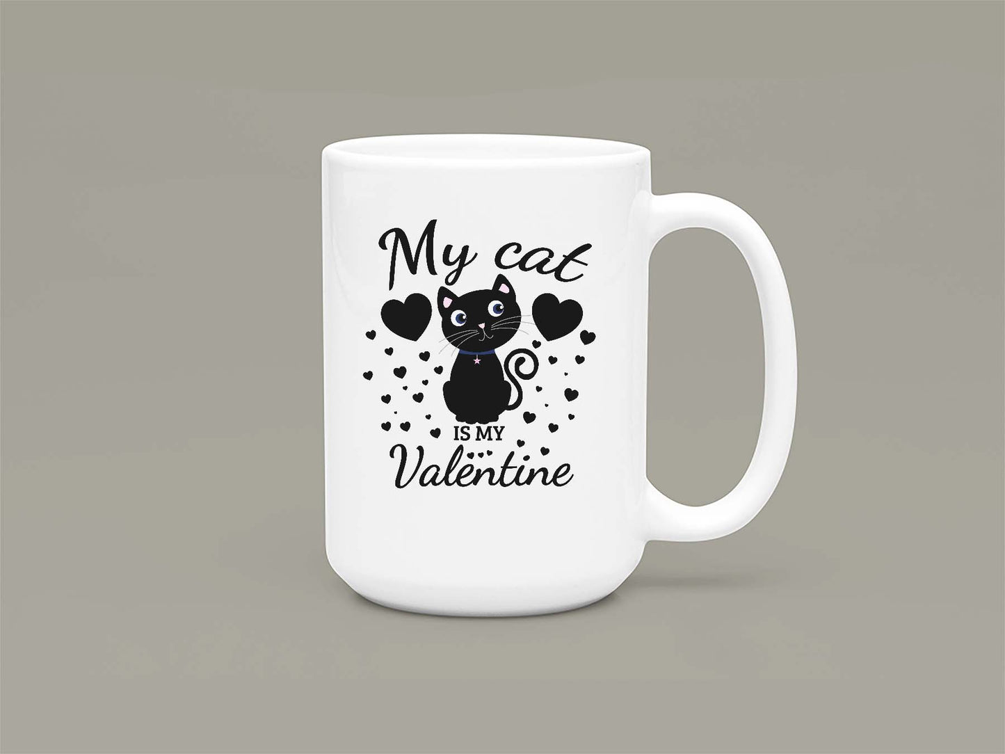 Fat Dave My Cat is my Valentine Mug 15oz 