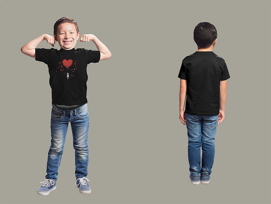 Fat Dave Balloon Hearts Youth T-Shirt Youth Small Black