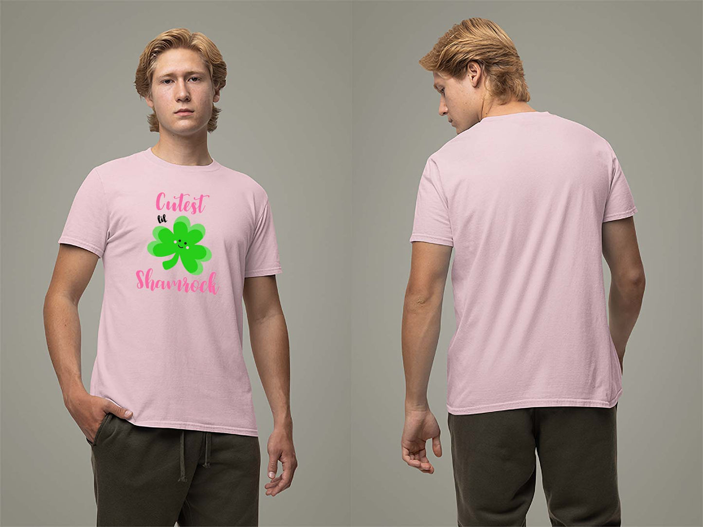 Fat Dave Cutest lil Shamrock T-Shirt Small Light Pink