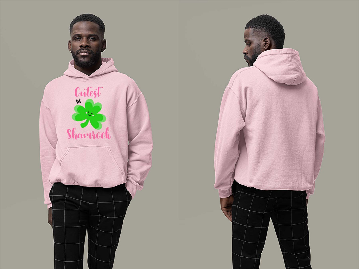 Fat Dave Cutest lil Shamrock Hoodie Small Light Pink
