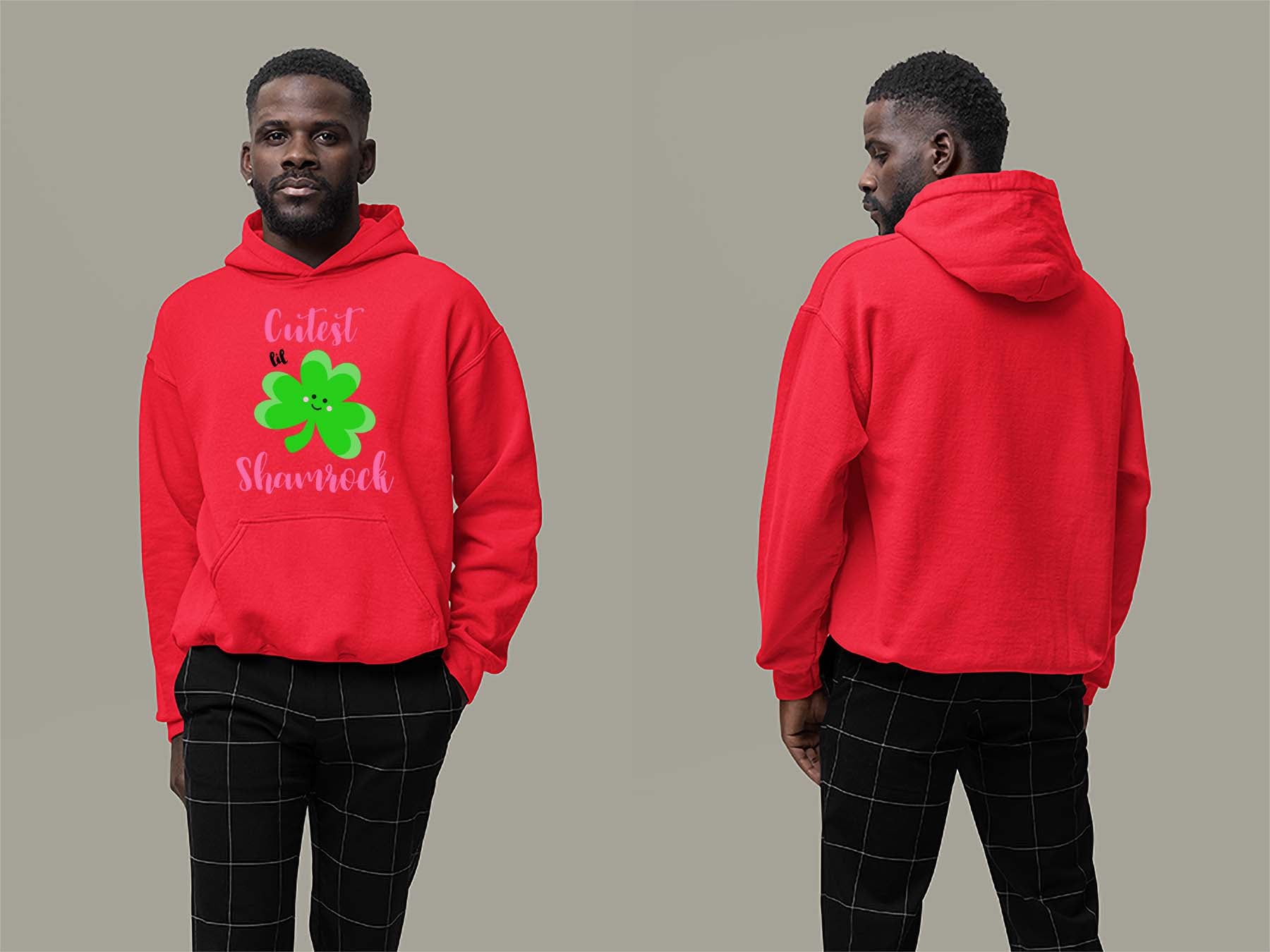 Fat Dave Cutest lil Shamrock Hoodie Small Red