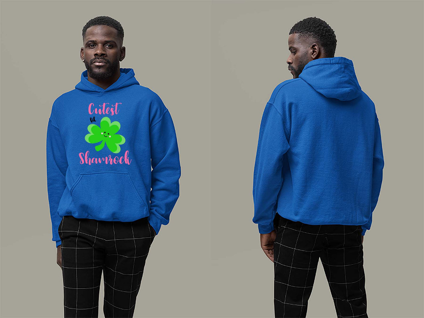 Fat Dave Cutest lil Shamrock Hoodie Small Royal