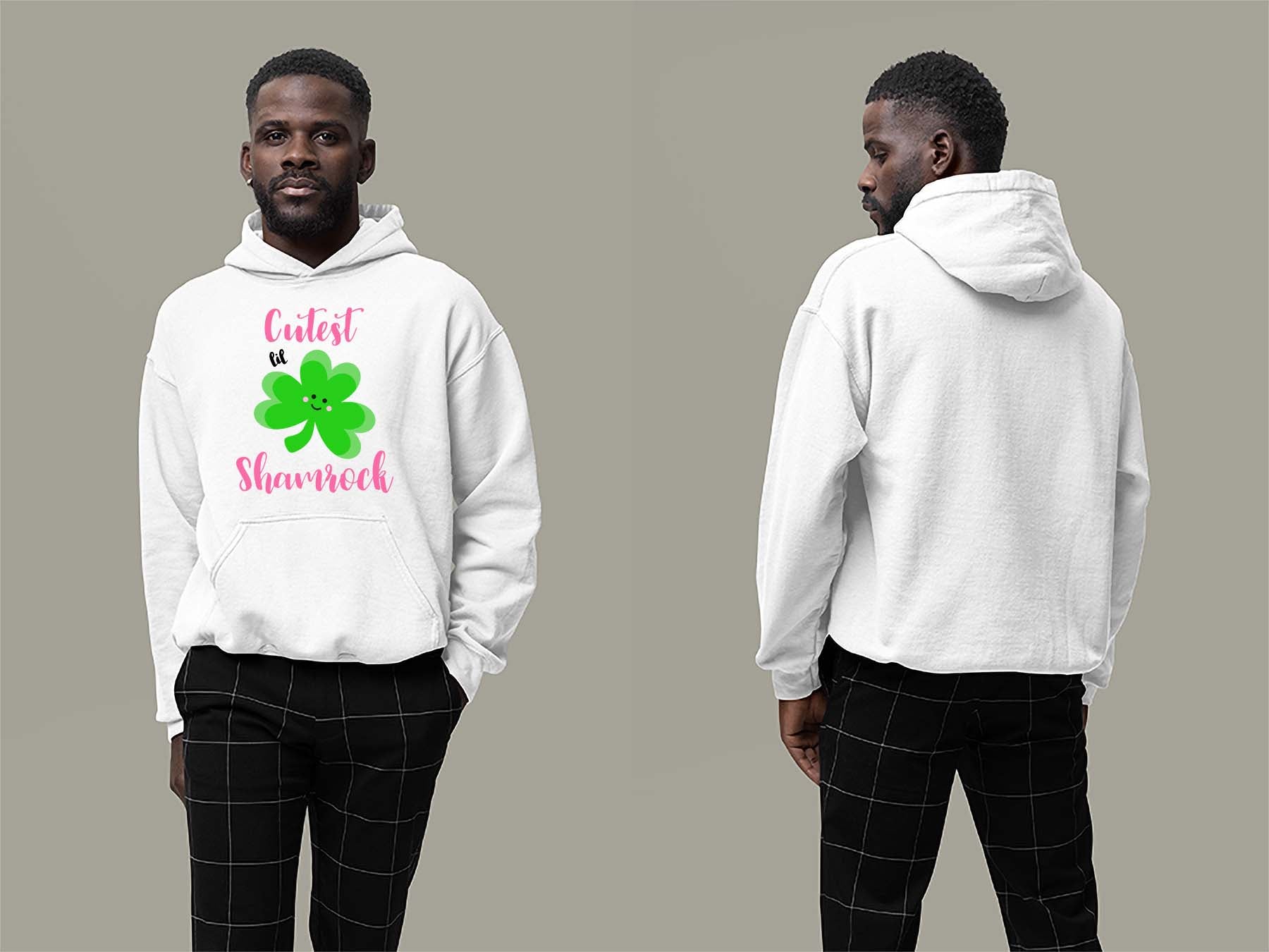 Fat Dave Cutest lil Shamrock Hoodie Small White