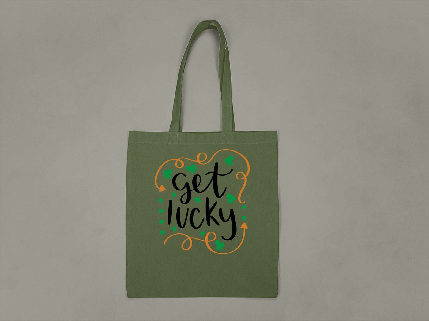 Fat Dave Get Lucky Tote Bag  Forest Green