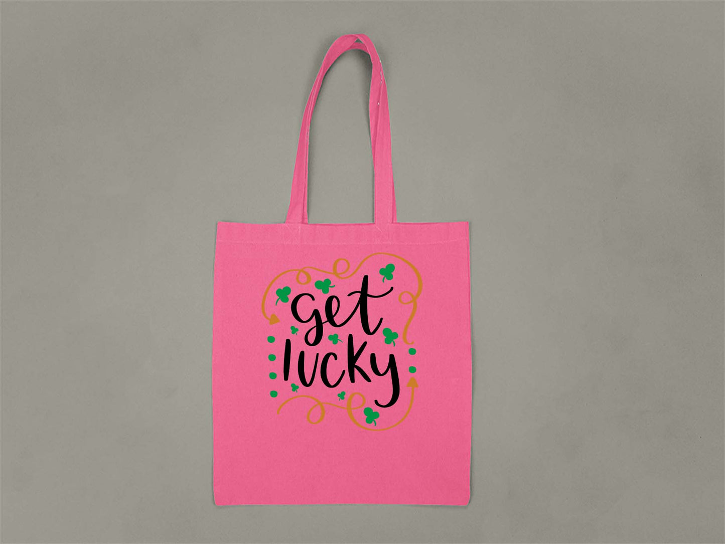 Fat Dave Get Lucky Tote Bag  Hot Pink
