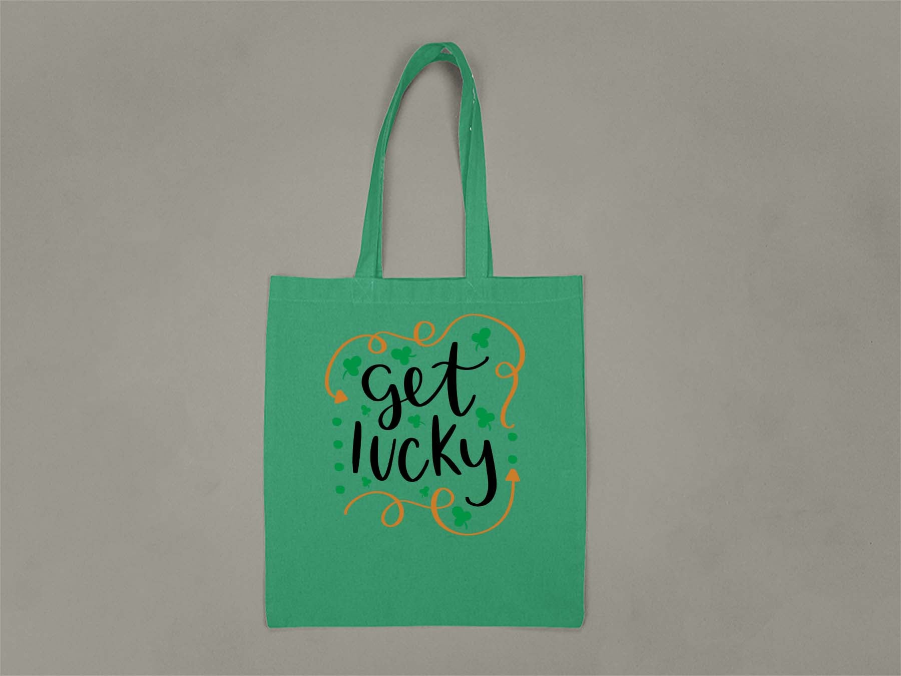 Fat Dave Get Lucky Tote Bag  Kelly Green