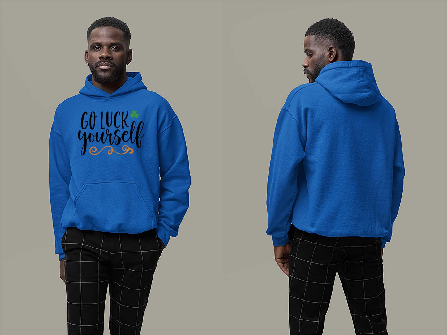 Fat Dave Go Luck Yourself Hoodie Small Royal