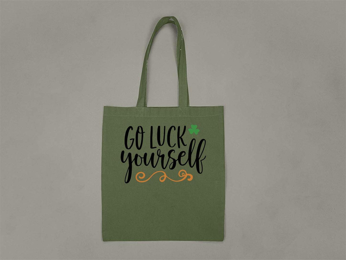 Fat Dave Go Luck Yourself Tote Bag  Forest Green