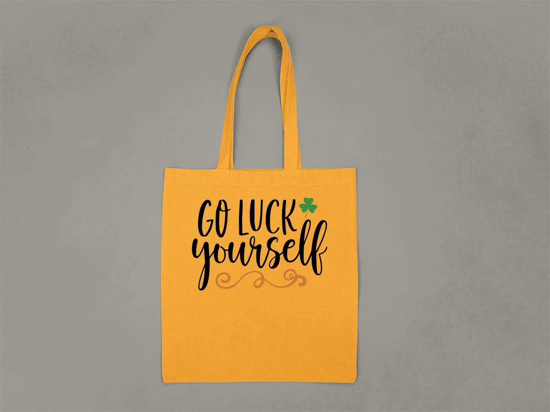 Fat Dave Go Luck Yourself Tote Bag  Gold
