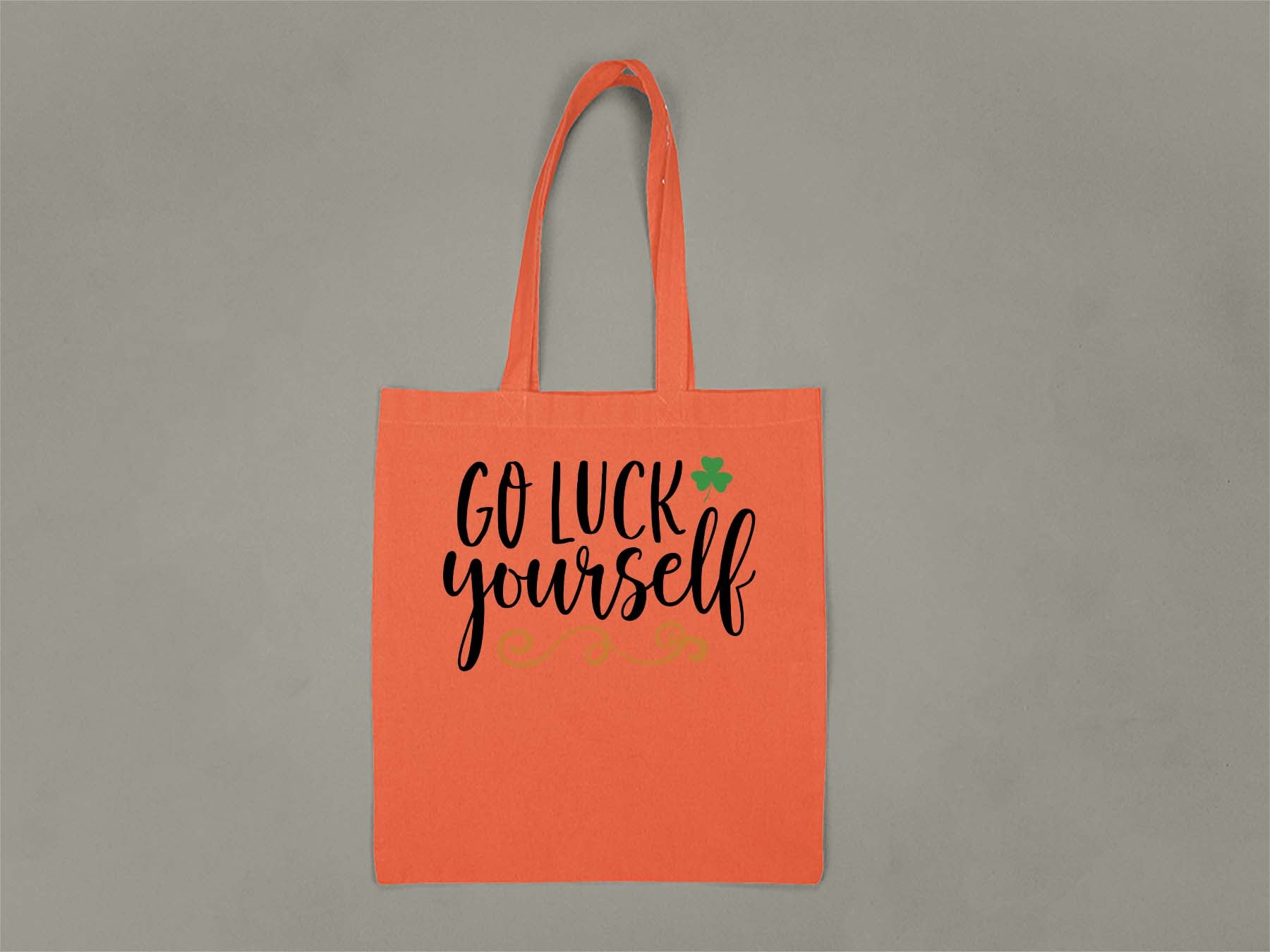 Fat Dave Go Luck Yourself Tote Bag  Orange