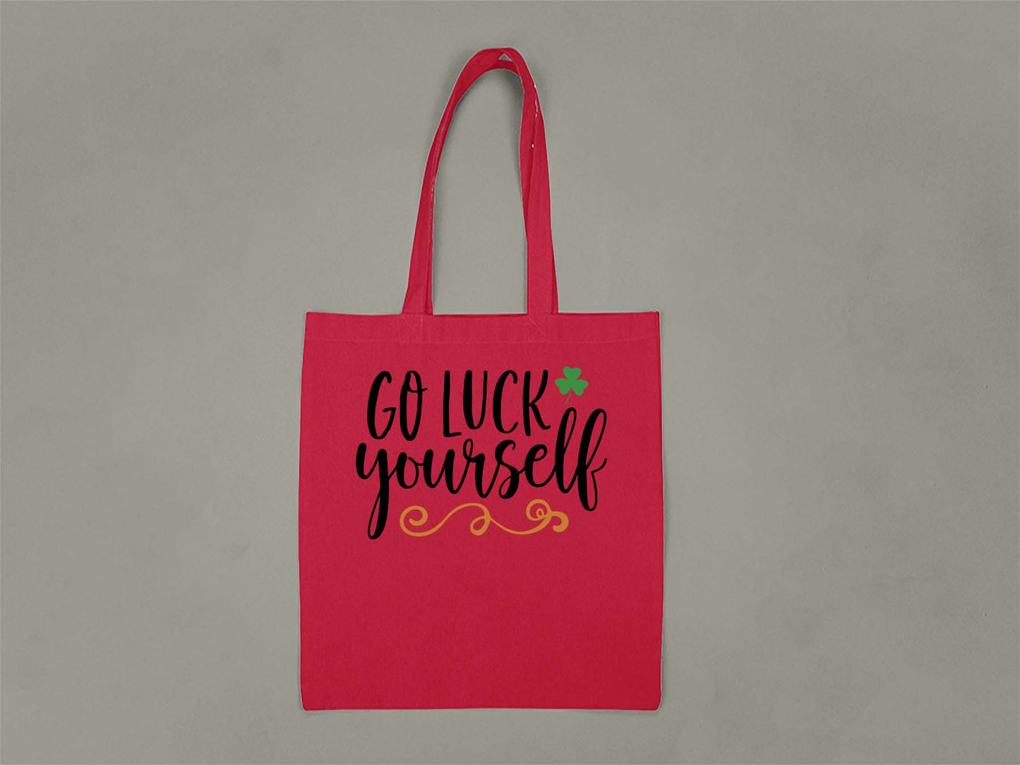 Fat Dave Go Luck Yourself Tote Bag  Red