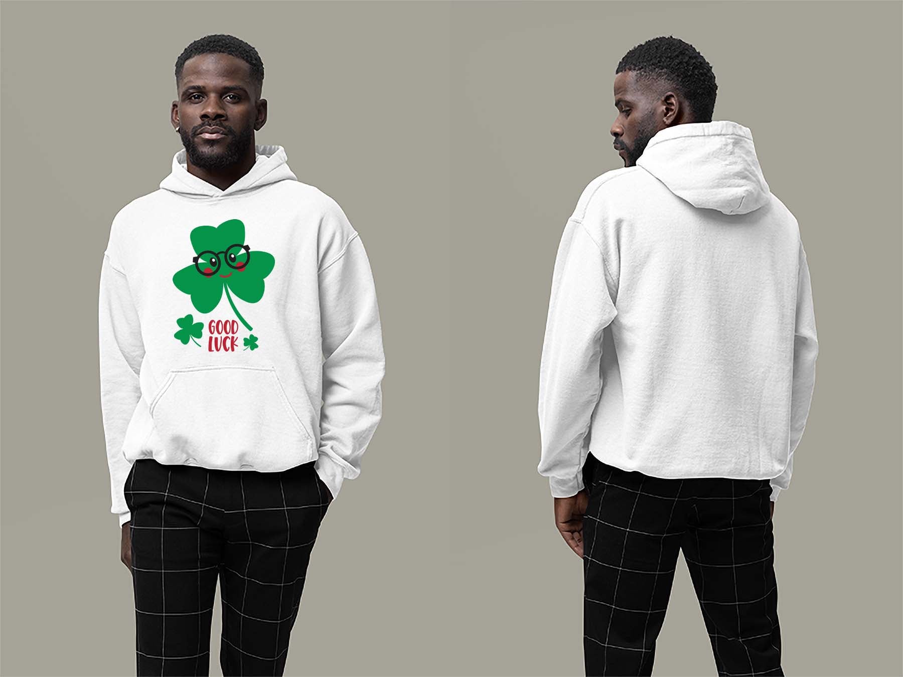Fat Dave Good Luck Hoodie Small White