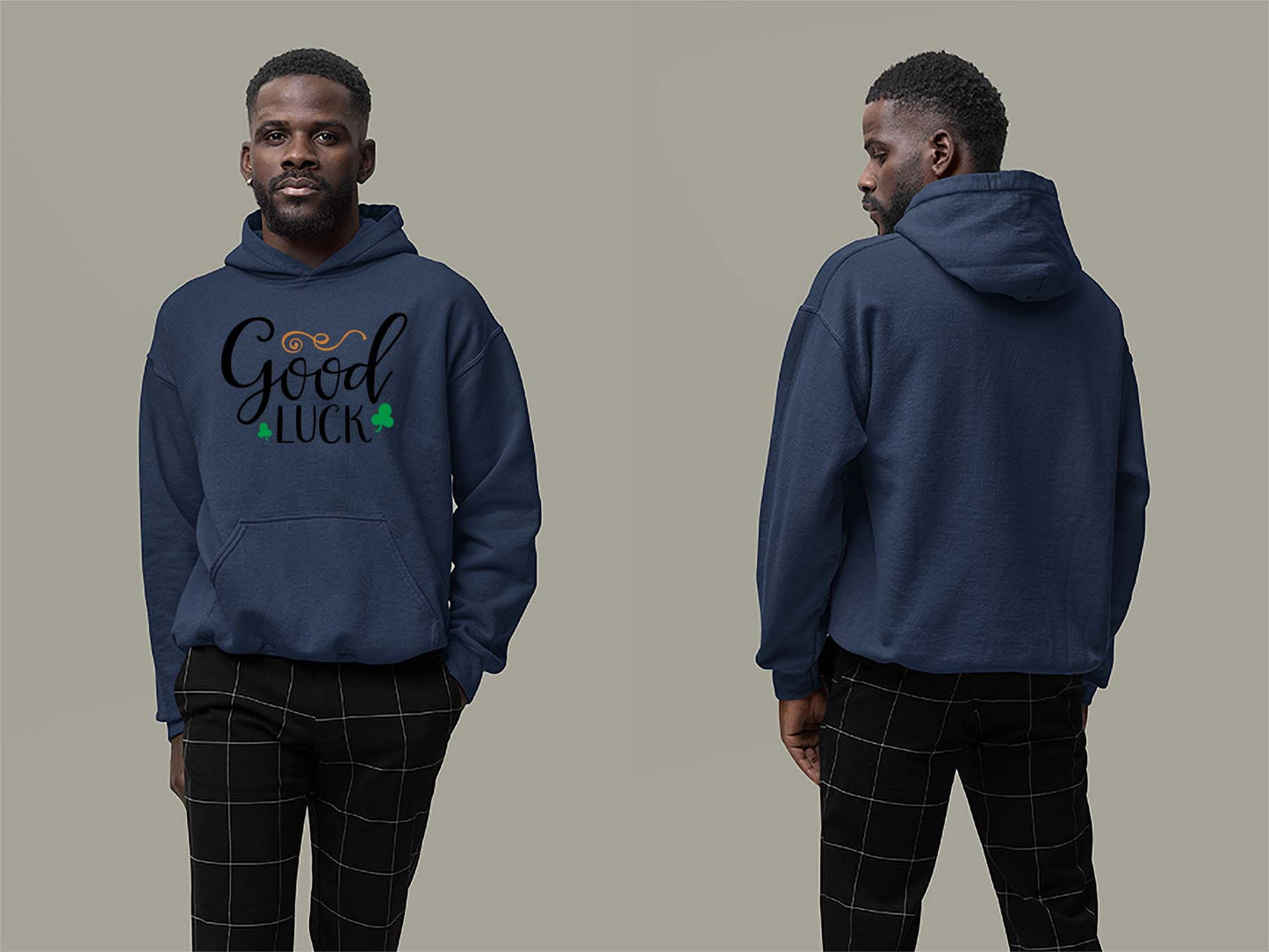 Fat Dave Good Luck Hoodie Small Navy
