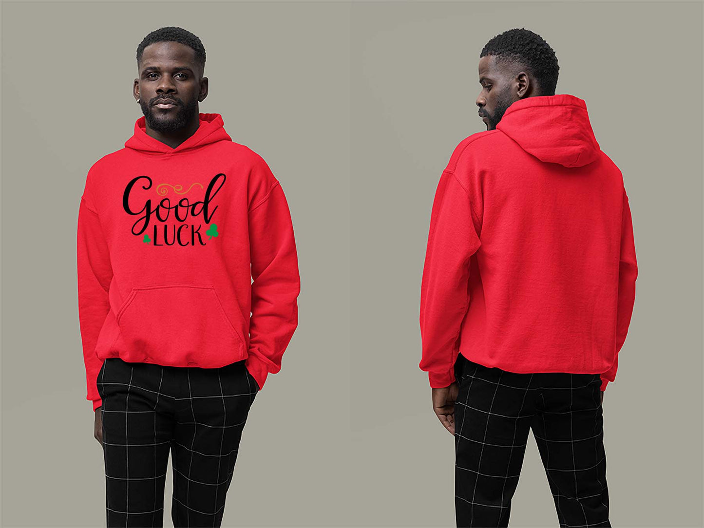 Fat Dave Good Luck Hoodie Small Red