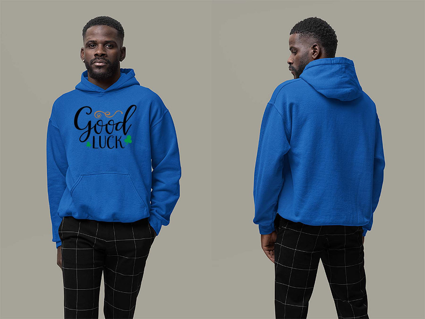Fat Dave Good Luck Hoodie Small Royal