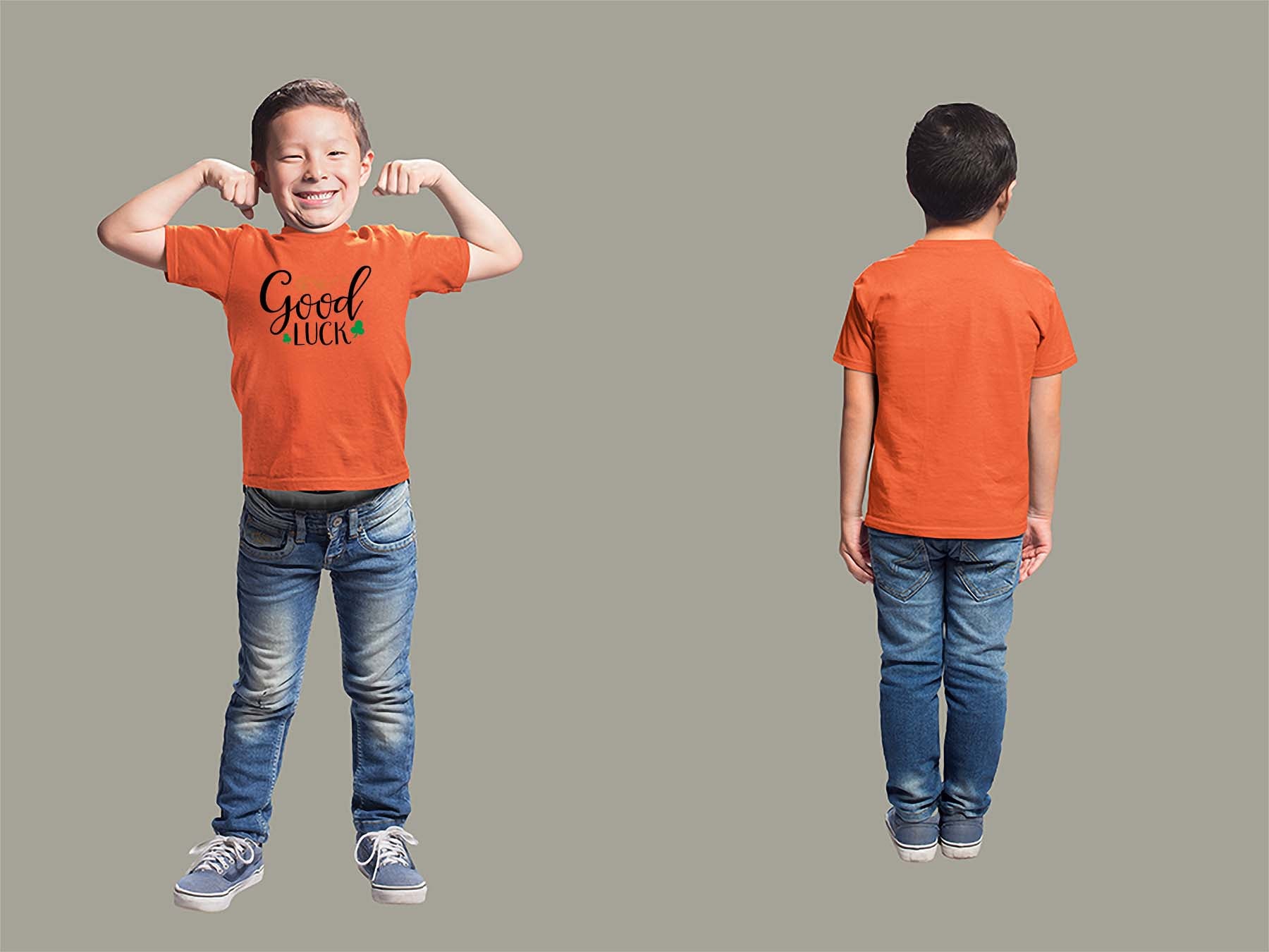 Fat Dave Good Luck Youth T-Shirt Youth Small Orange