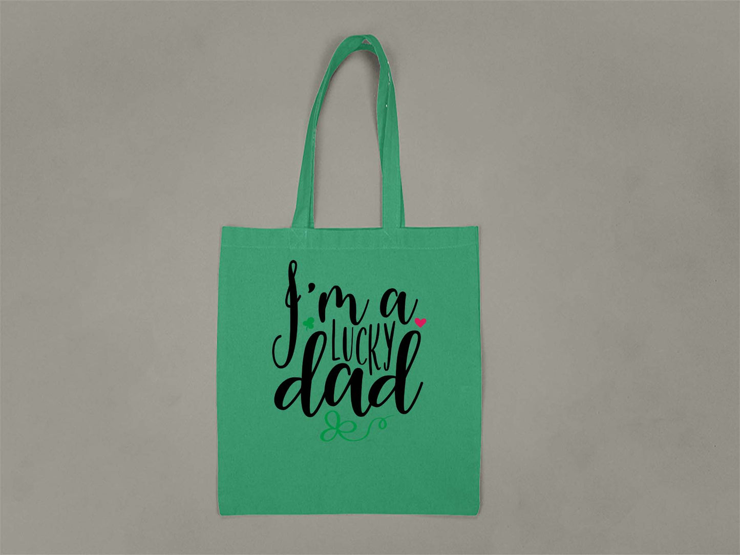 Fat Dave I'm a Lucky Dad Tote Bag  Kelly Green