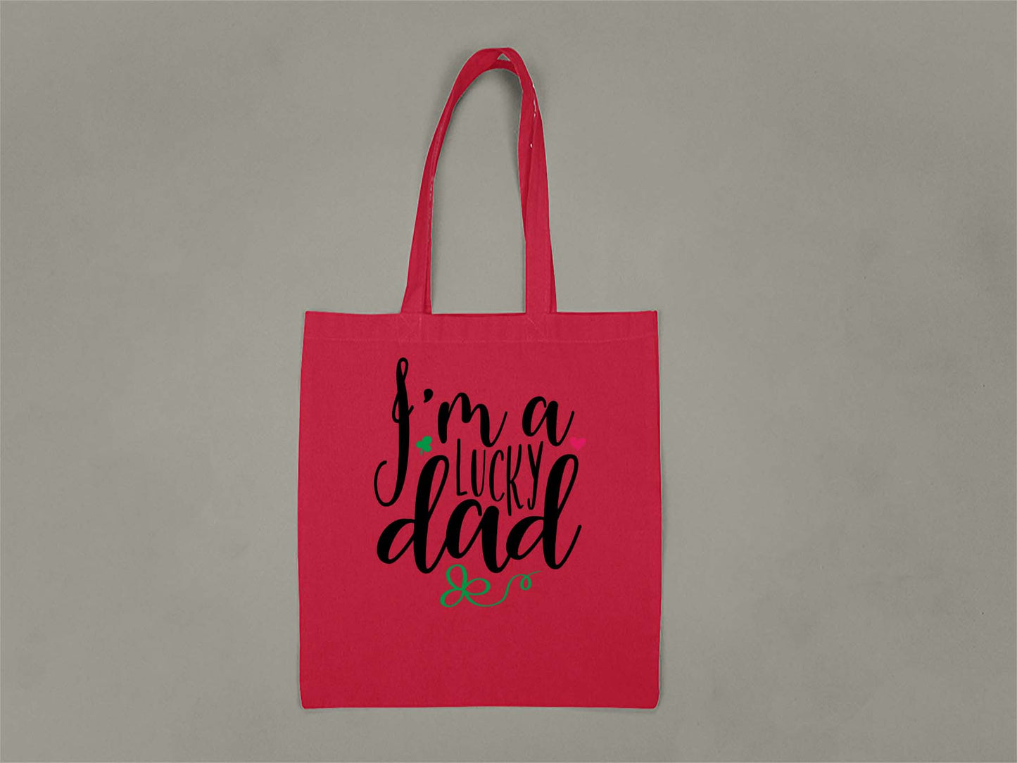Fat Dave I'm a Lucky Dad Tote Bag  Red