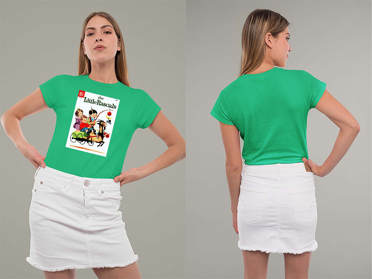 Little Rascals Ladies Crew (Round) Neck Shirt Small Irish Green