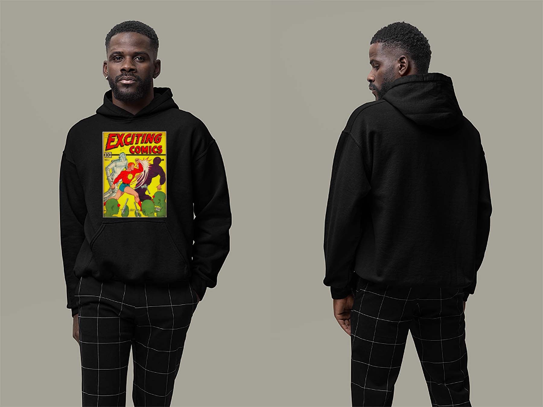 Exciting Comics No.1 Hoodie Small Black