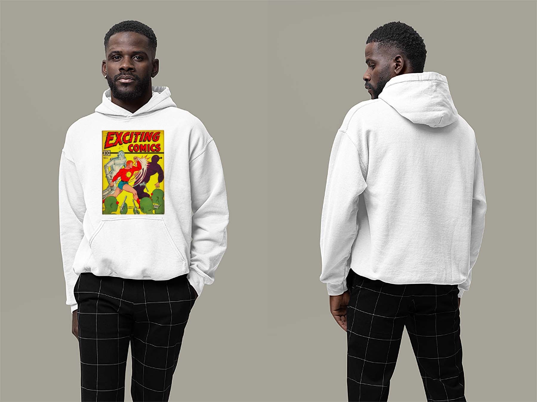 Exciting Comics No.1 Hoodie Small White