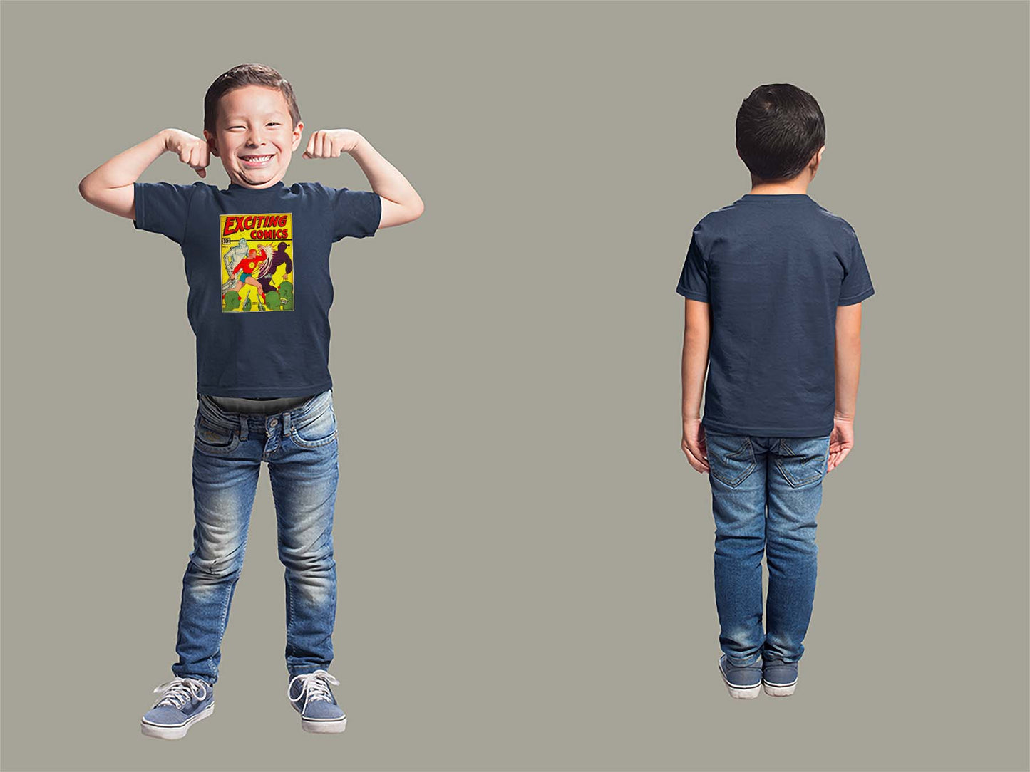 Exciting Comics No.1 Youth T-Shirt Youth Small Navy
