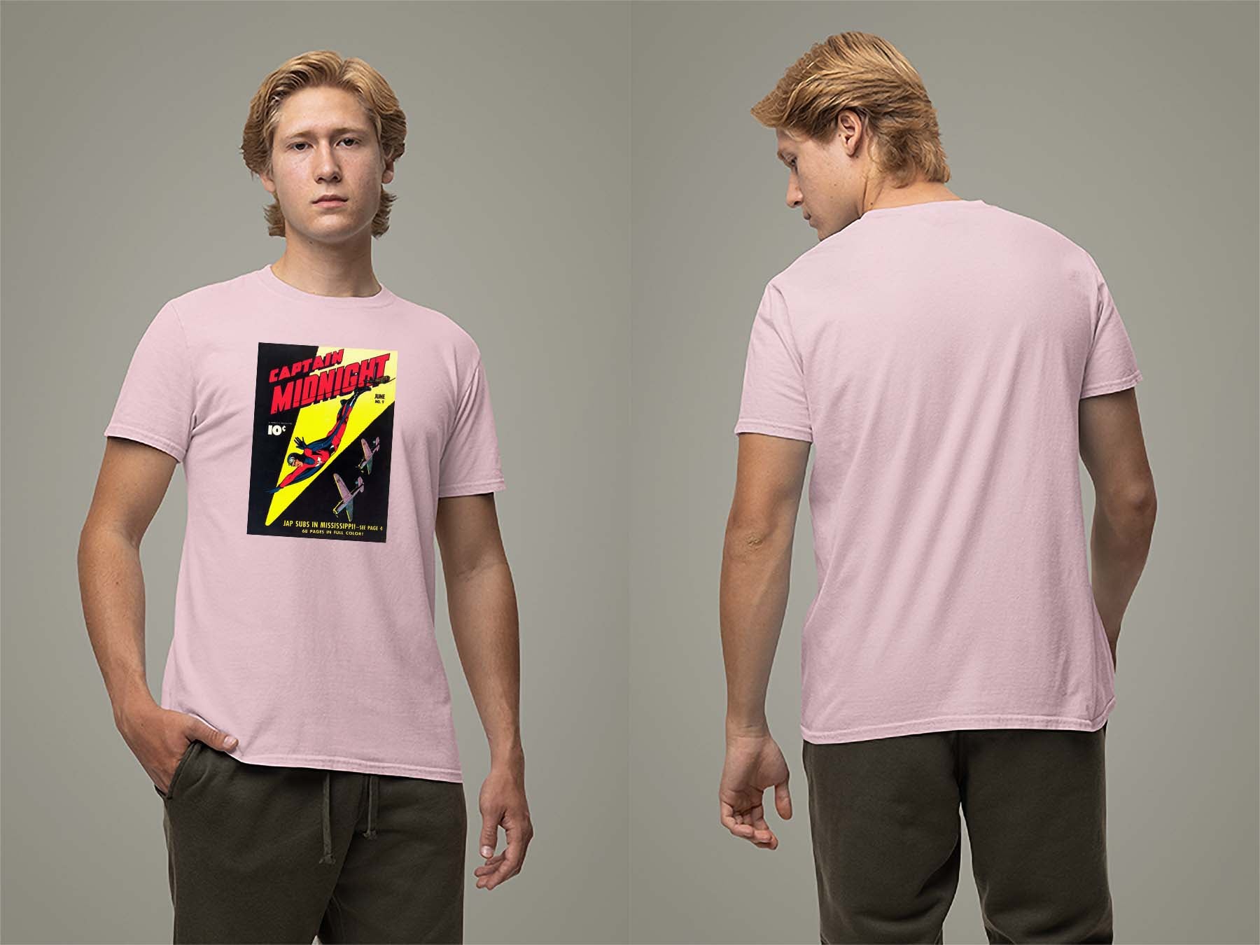 Captain Midnight No9 T-Shirt Small Light Pink